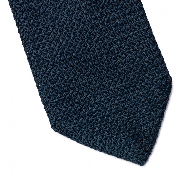Elegancki granatowy krawat VAN THORN z grenadyny garza grossa petrol2