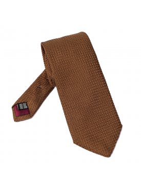 Elegancki jasnobrązowy krawat VAN THORN z grenadyny garza grossa