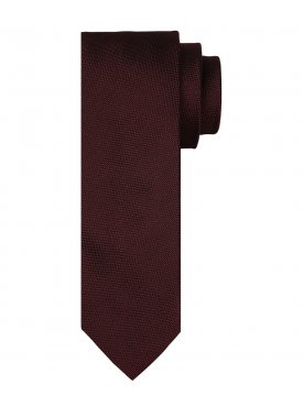 Bordowy krawat jedwabny w melanż