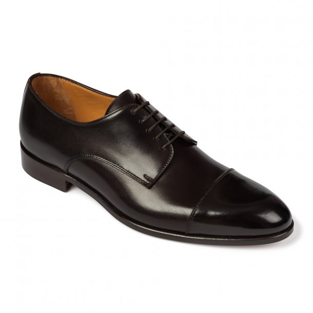 Ciemnobrązowe eleganckie buty męskie typu Derby Van Thorn 