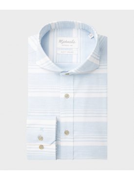 Stylowa niebieska koszula Michaelis w białe pasy