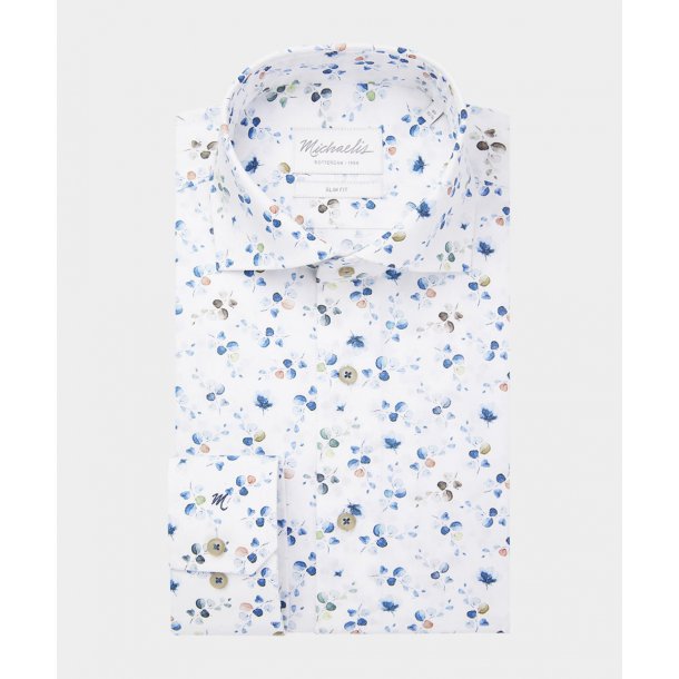 klasyczna biała koszula Michaelis w kolorowe kwiaty