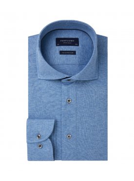 Elegancka niebieska koszula męska z dzianiny (SLIM FIT)