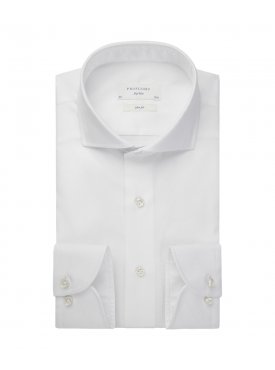 Biała koszula męska taliowana (SLIM FIT) splot oxford