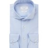 Niebieska koszula męska taliowana (SLIM FIT) splot oxford