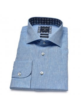 Lniana błękitna koszula Profuomo Originale