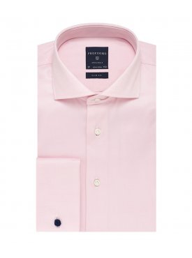 Elegancka różowa koszula męska taliowana, SLIM FIT z mankietami na spinki